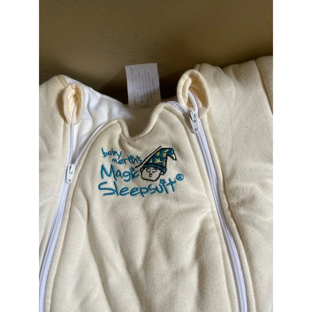 Baby Merlin Magic Sleepsuit Small 3-6 Months 12-18 lbs Cream Cotton Transition